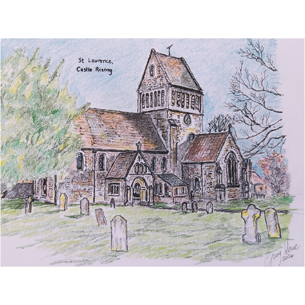 Castle Rising church - St Lawrence (original artwork)