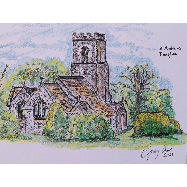 Thursford church - St Andrew's (original artwork)