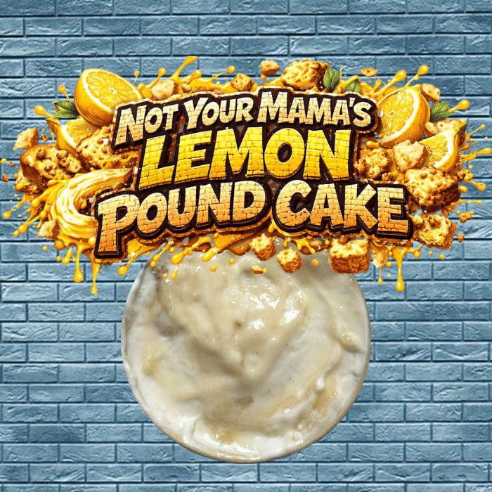 Vanilla ice cream loaded with real lemon pound cake pieces and lemon curd. A bright citrus flavor cuts through every creamy bite.
Rich, zesty, and just a little rebellious. This isn’t the one you grew up on.

 Same cake… different attitude.