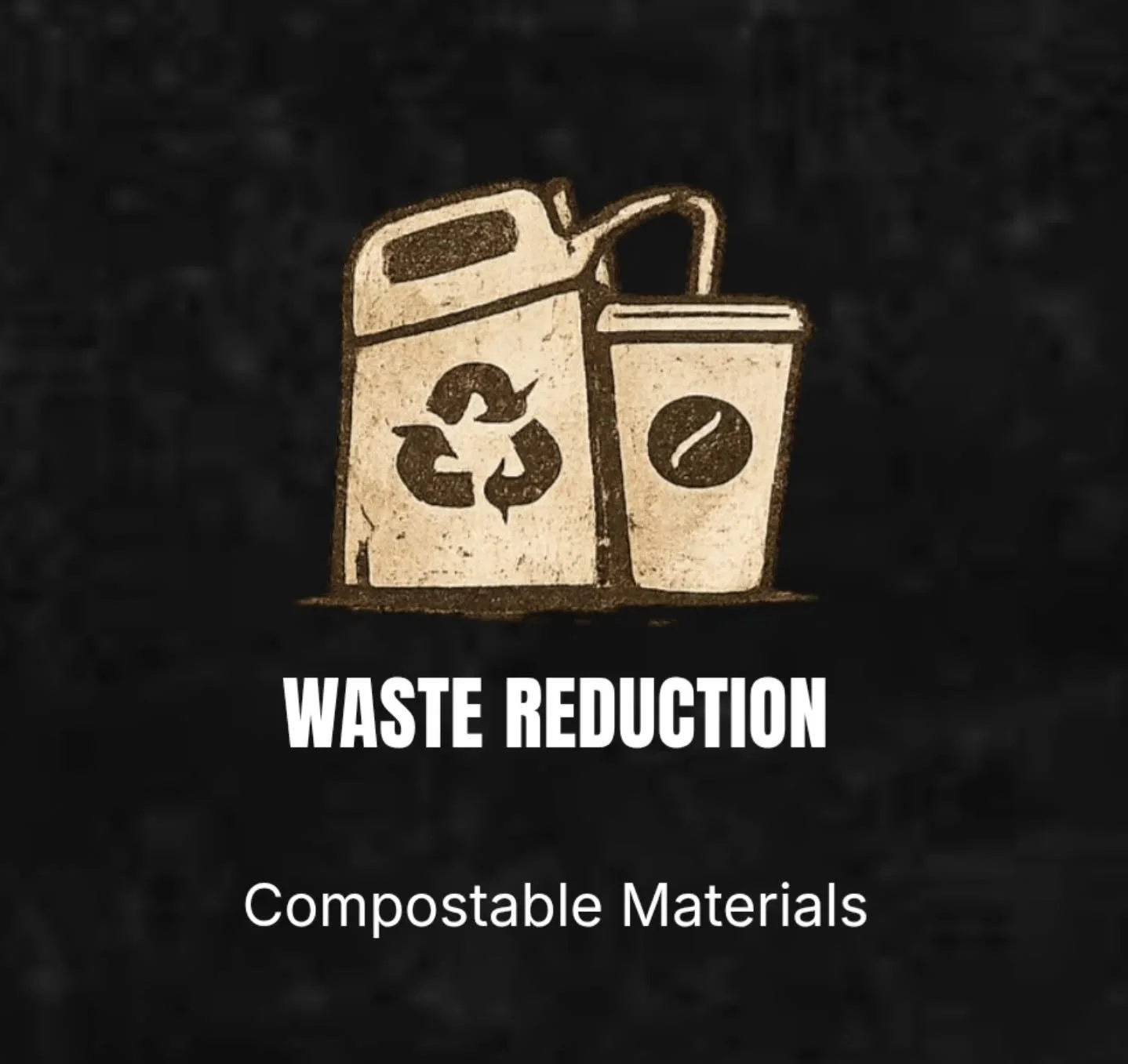 Dedicated to going the extra mile, our cups lids and other materials are all compostable. We also delight in making every effort to see that they are properly disposed of to help lesson the strain on the environment.