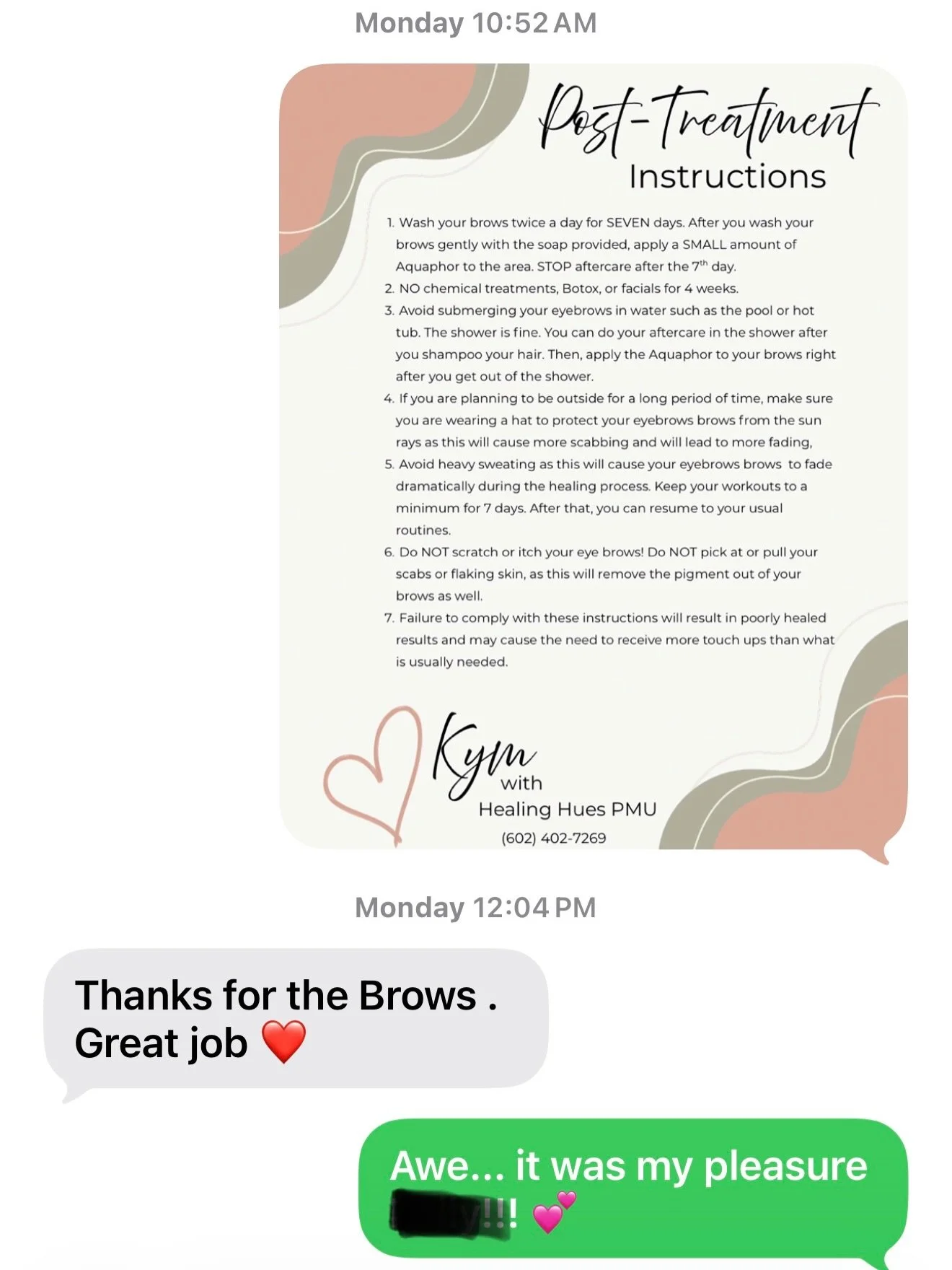 There&rsquo;s something really special about getting a text like this the second your client gets home 🥹🤍

As artists, we can be our own biggest critics. I replay every detail in my head after an appointment because I truly want every client to lea