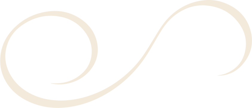 A decorative, stylized swirl or flourish design in black and white.