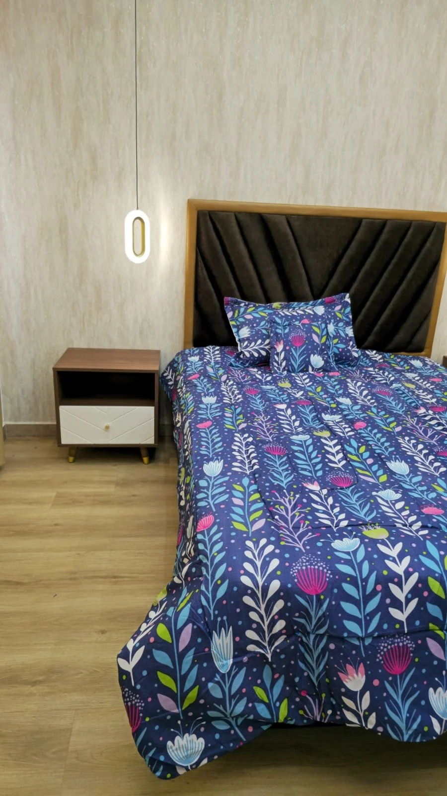 Edredón Sencillo Estampado – Botanico Azul profundo