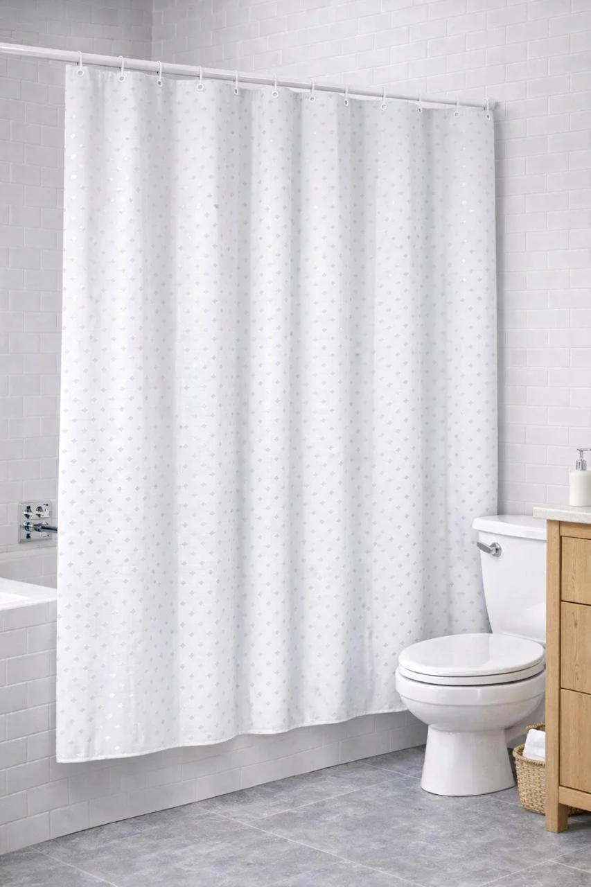 Cortina de baño unicolor - Blanco