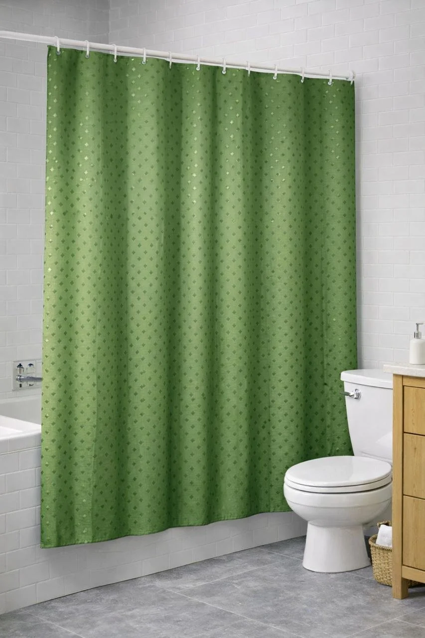 Cortina de baño unicolor - Verde Oliva