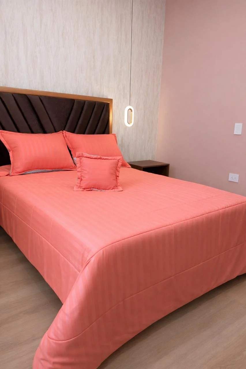 Edredón King Unicolor 6 Piezas - Naranja