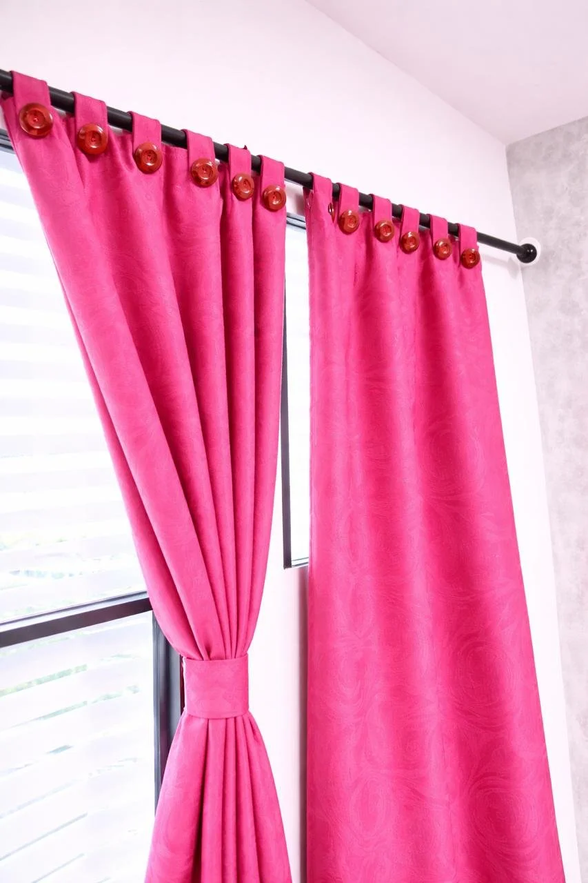 Cortina Yacar Dos paneles - Rosa Fucsia