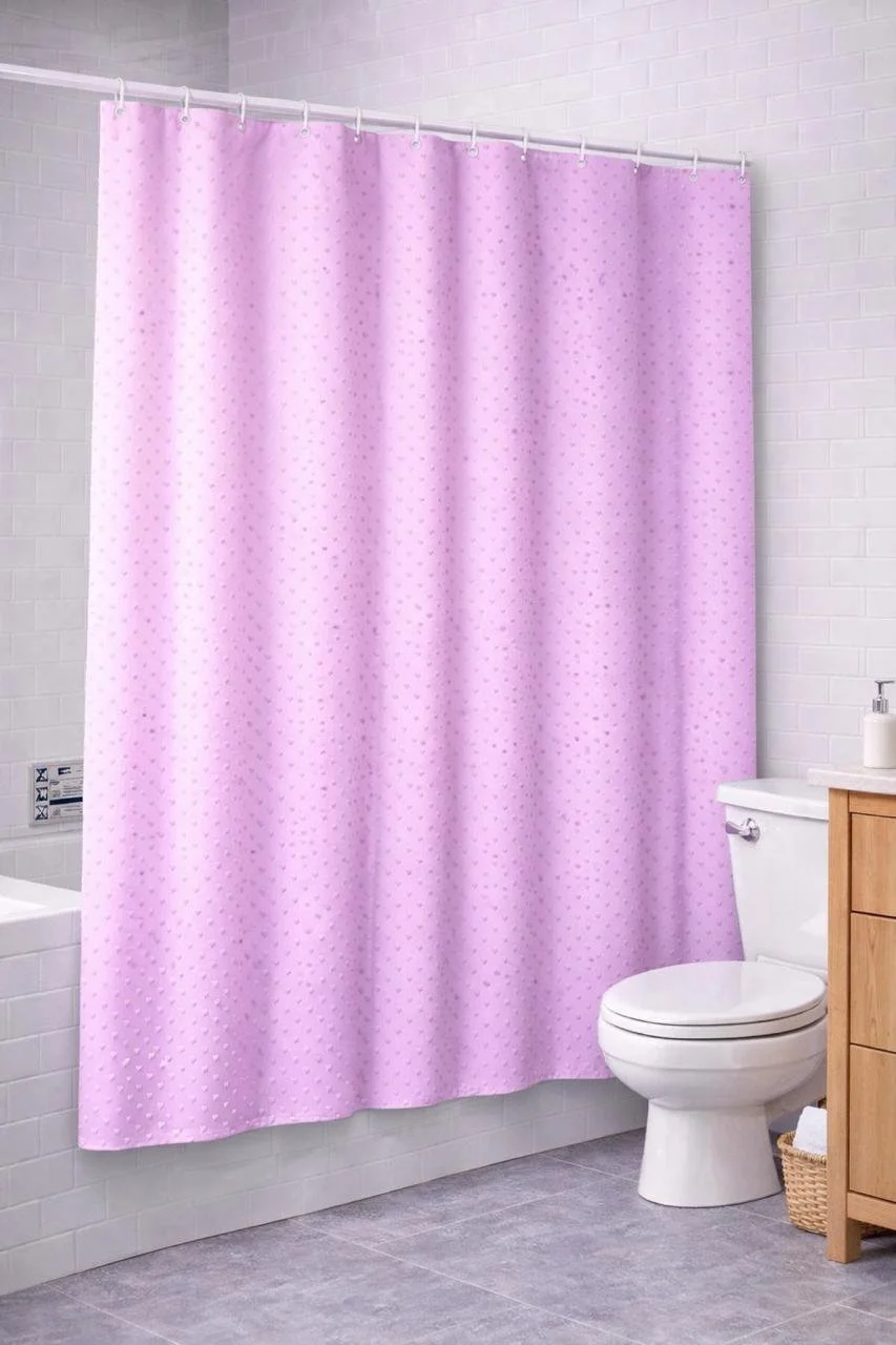 Cortina de baño unicolor - Rosado