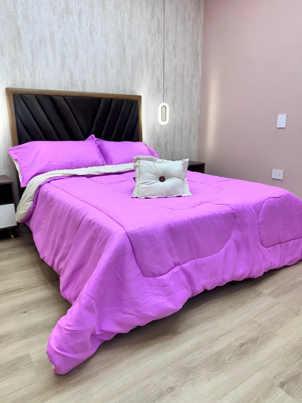 Edredón King Unicolor 6 Piezas - Morado