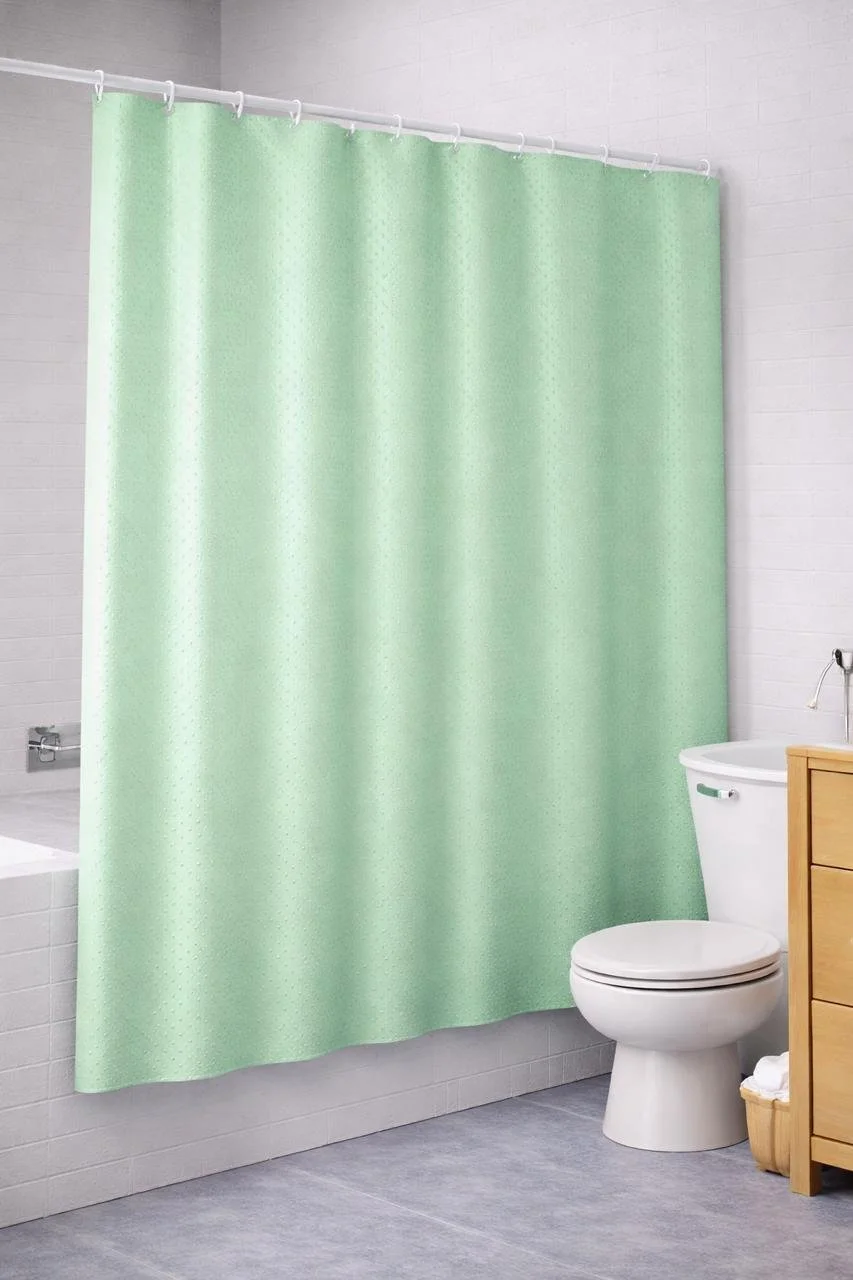 Cortina de baño unicolor - Verde aquamarina