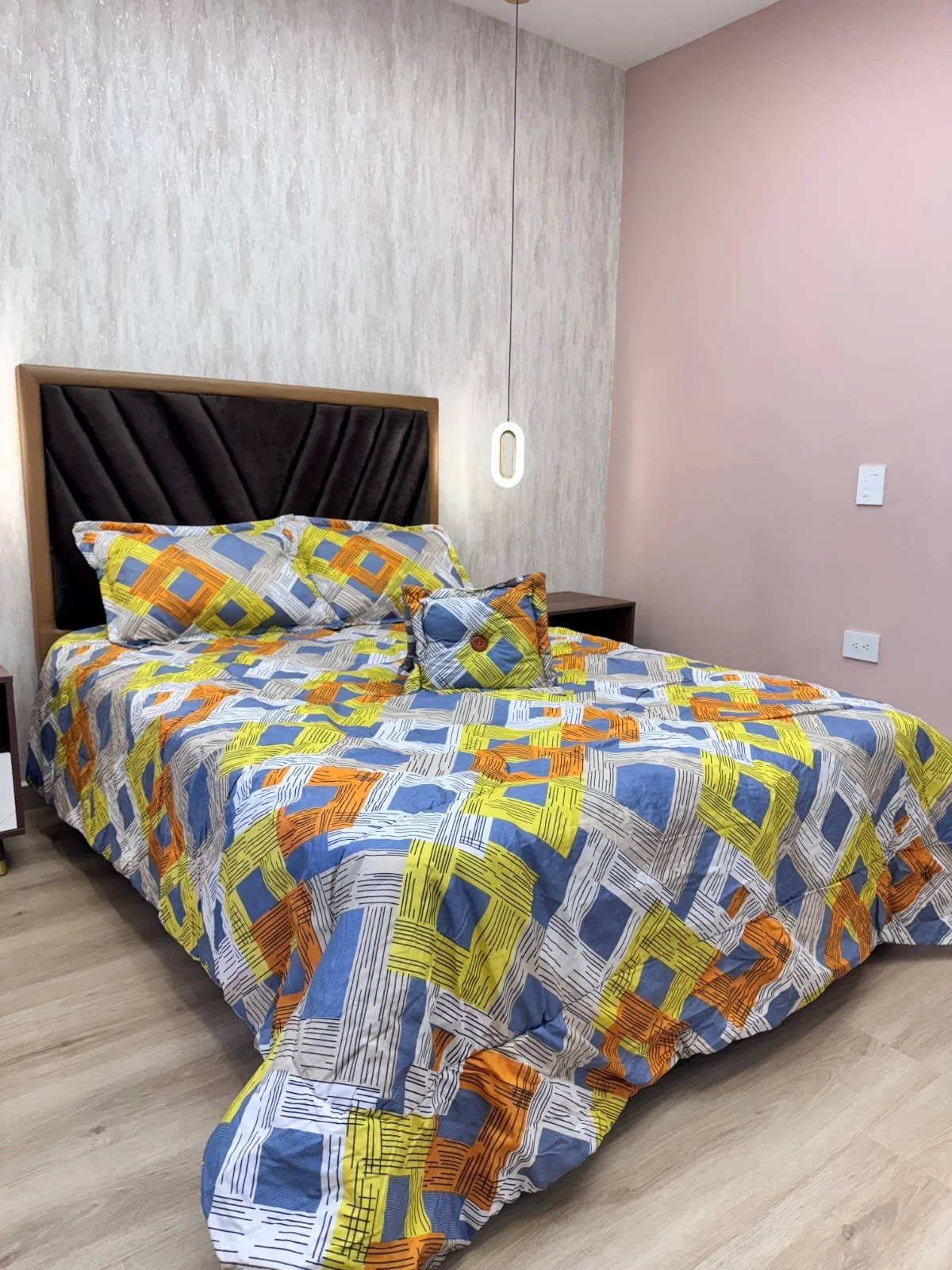 Edredón King Estampado 6 Piezas - Geométrico Multicolor