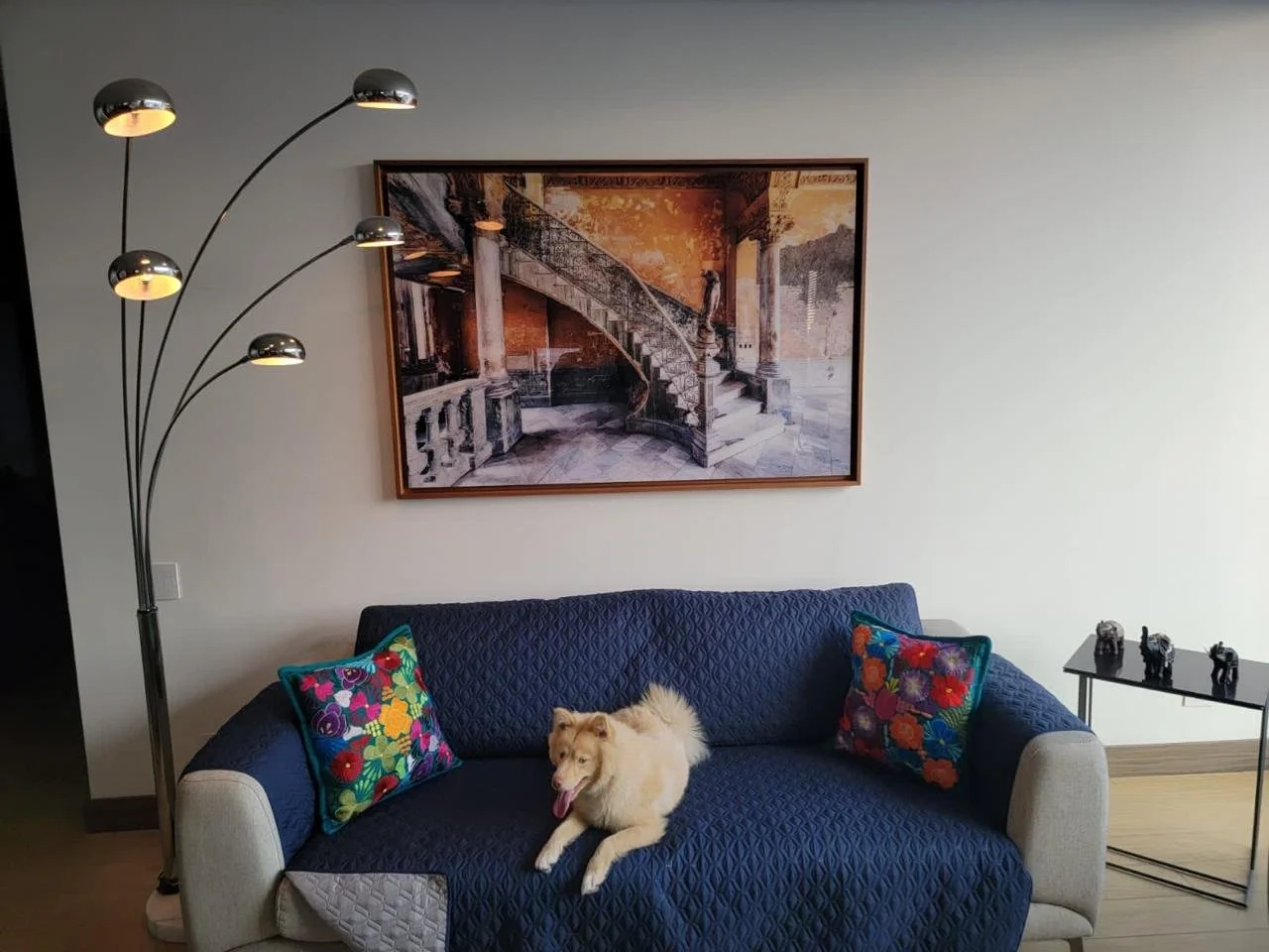 Protector de Sofá 2 Puestos – Azul Reversible