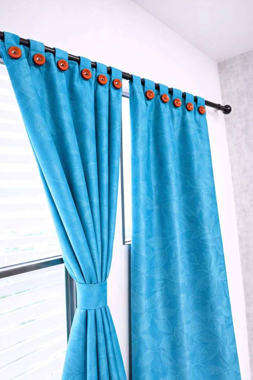 Cortinas Yacar Dos Paneles - Azul Turquesa