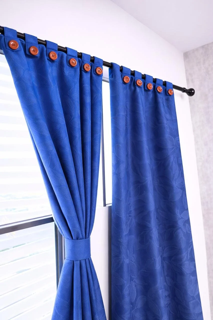 Cortinas Yacar Dos Paneles - Azul Rey