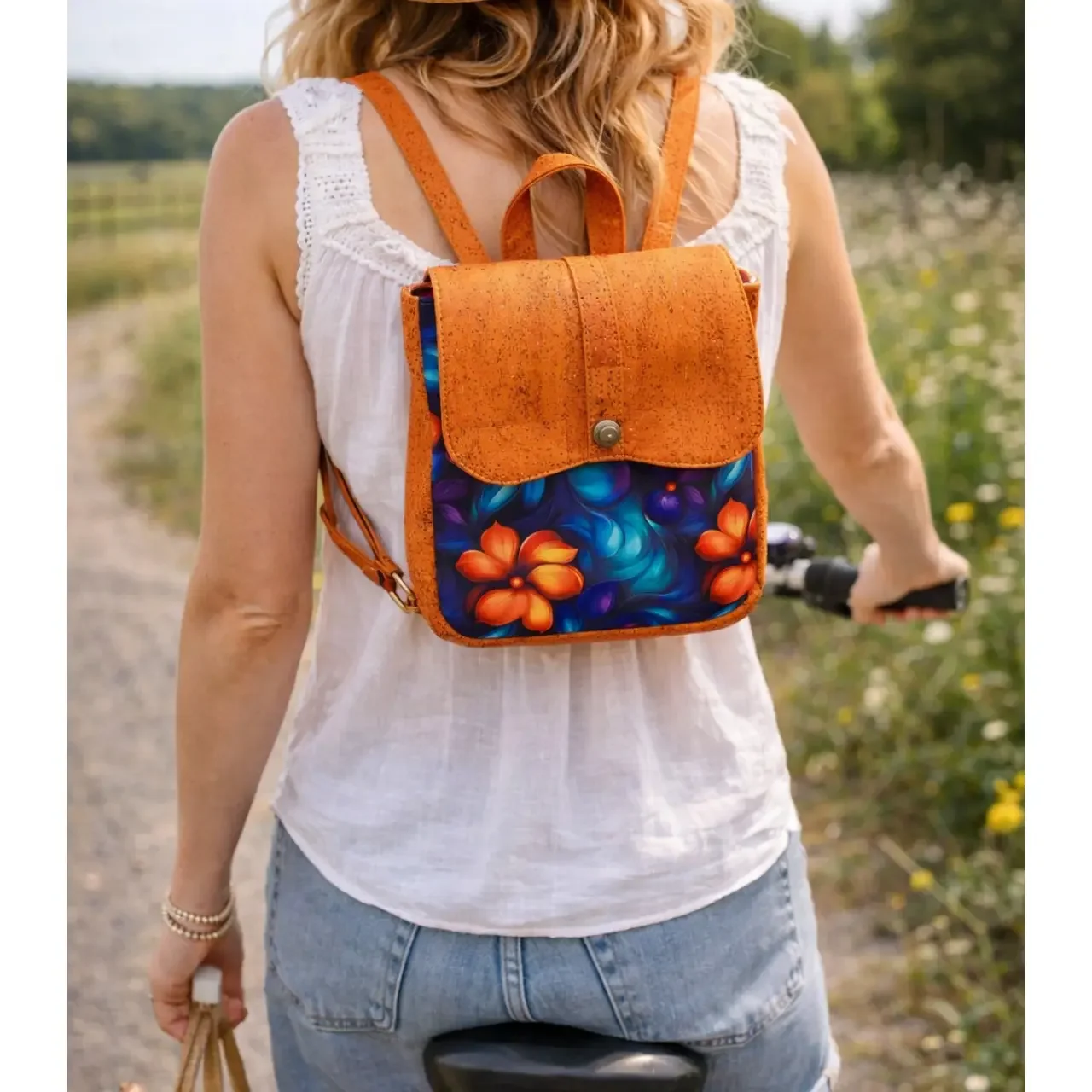 Kleine rugtas oranje kurk