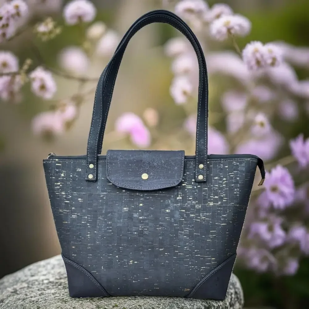 Shopper tas met rits zwart goud