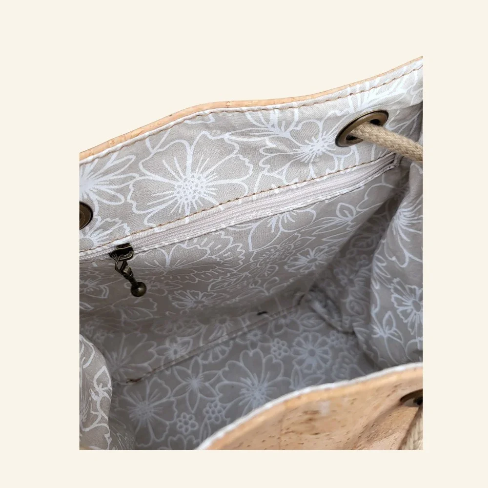 Kurk rugtas naturel met groen binnenkant.webp