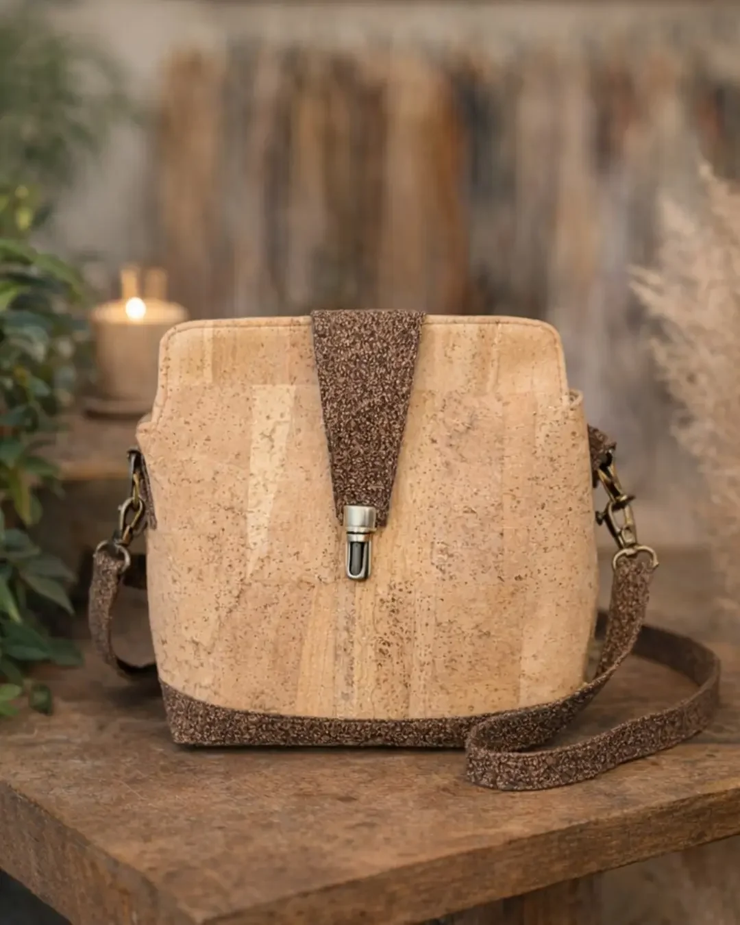 Crossbody tas naturel met bruin.webp