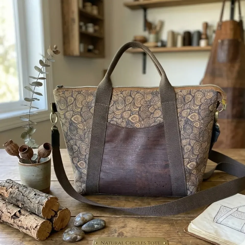 Grote shopper tas bruin kurk