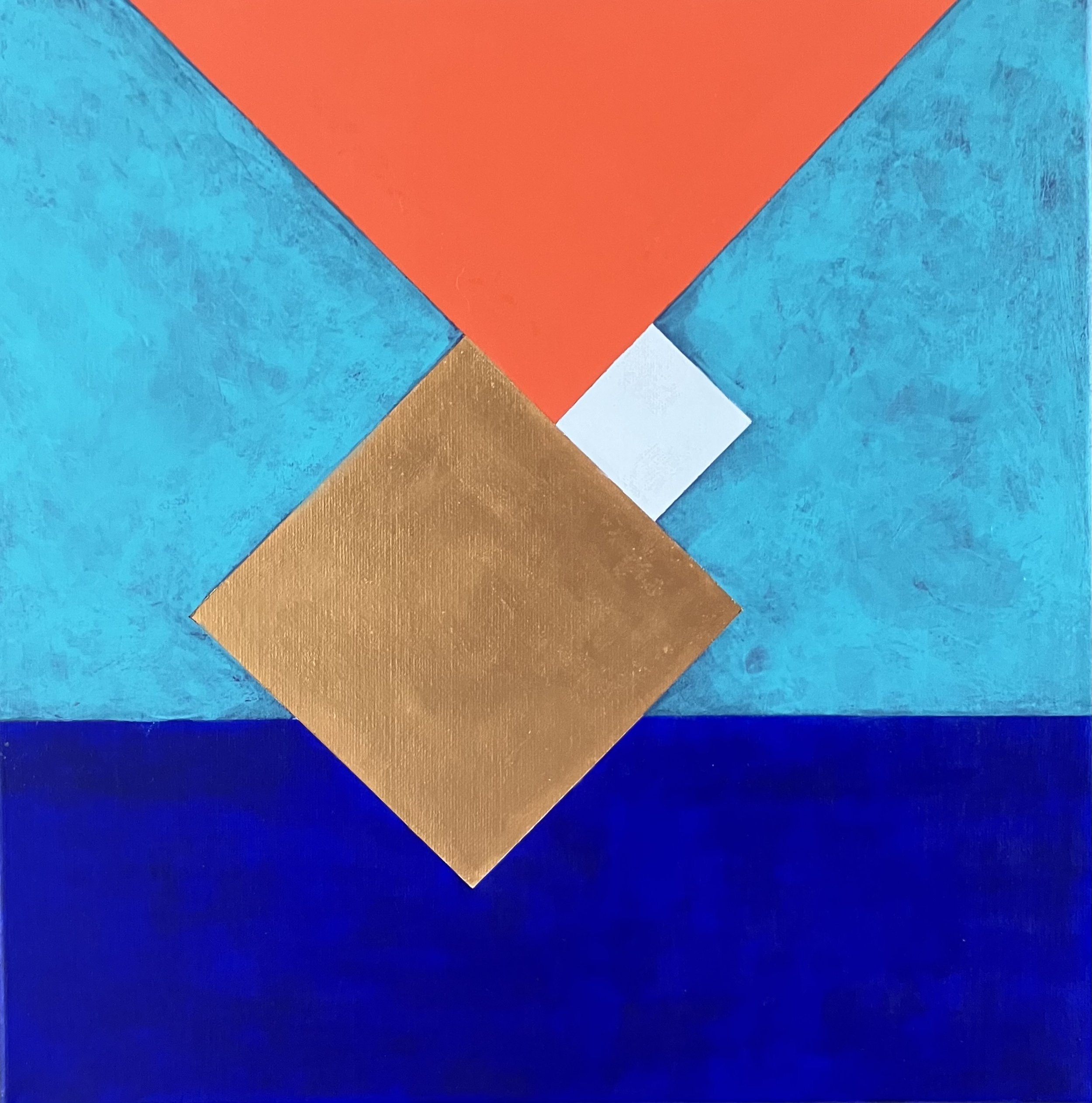 Golden square - acrylic on canvas, 40x40 cm