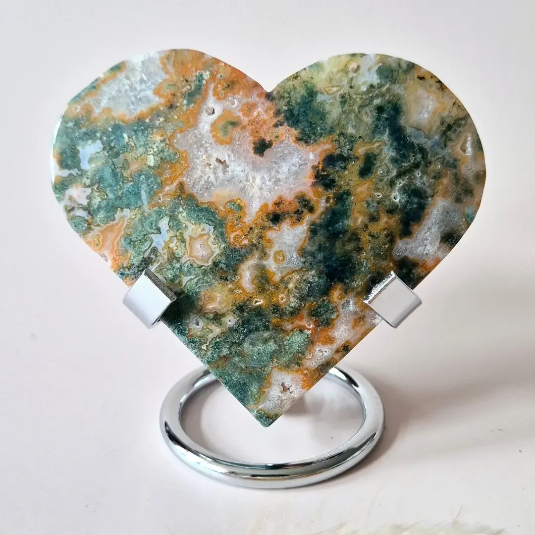 Red Druzy Moss Agate Heart (8-10 cm) – Love & Passion