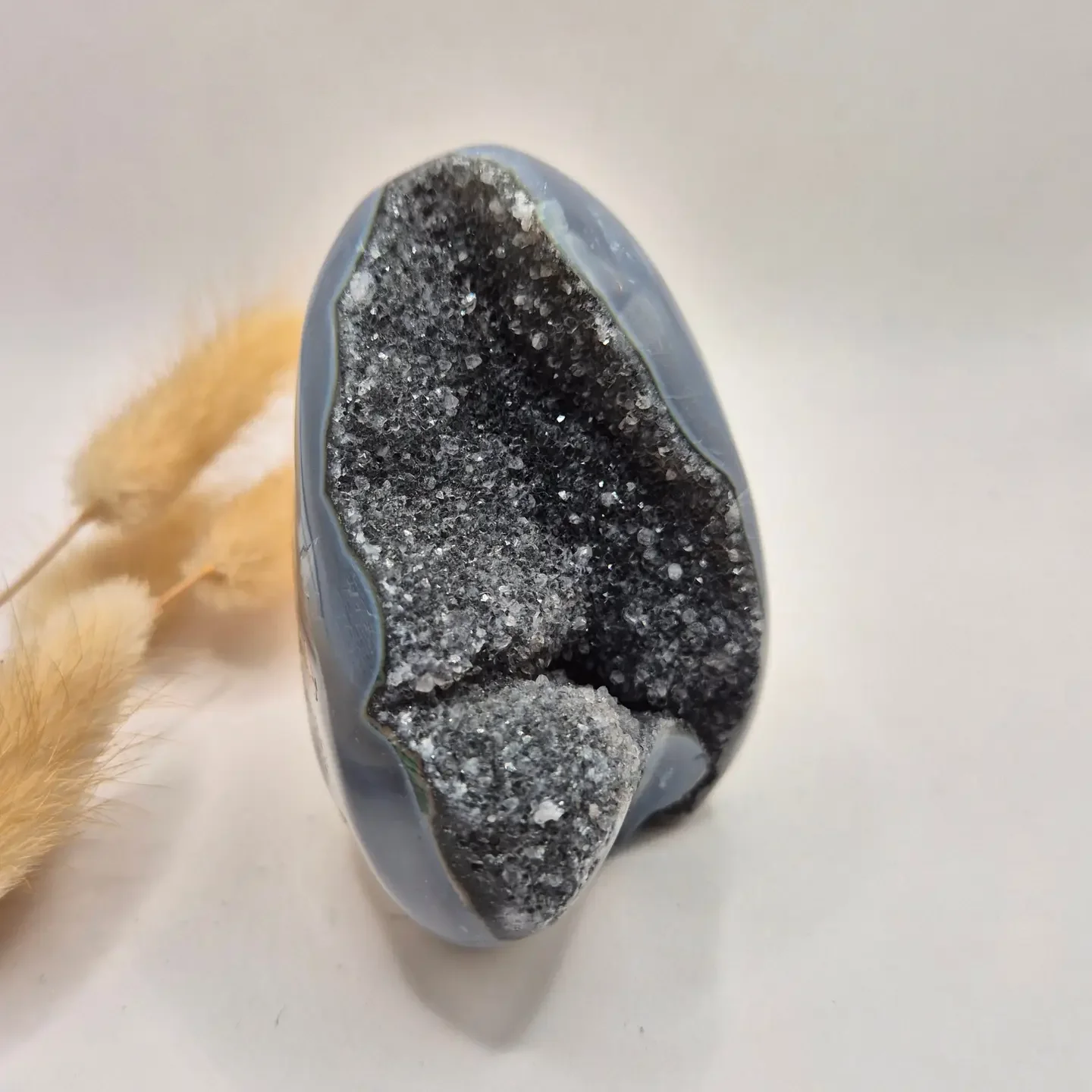 Druzy Gray Agate Freeform / Standing Gemstone Crystal