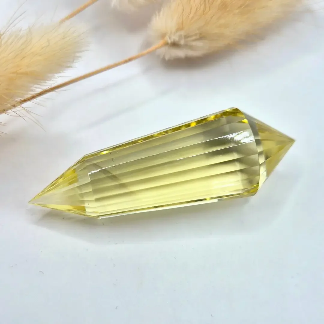 Premium Gemstone AA+ Quality Citrine Vogel Crystal (24 Facets) - 5cm