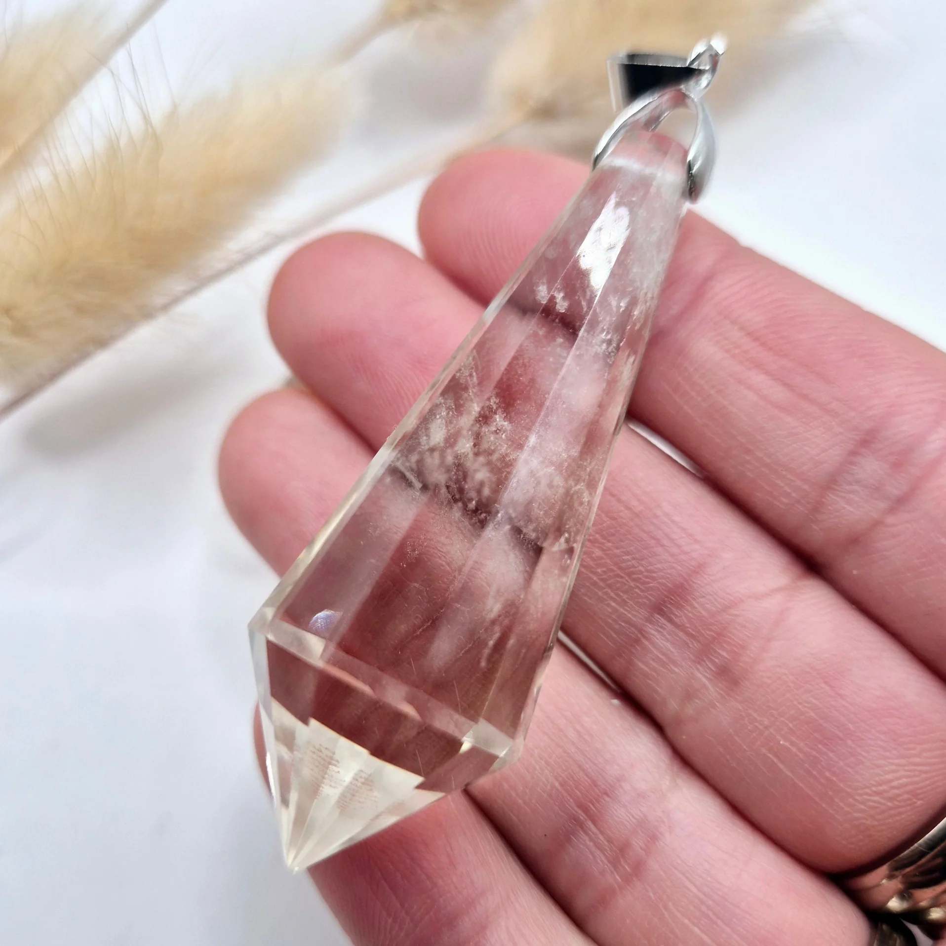 Gemstone Citrine Bird Crystal Pendant (12 facets, 5–5.5 cm)