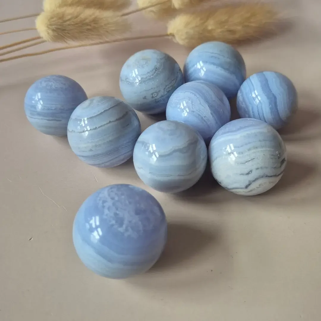 Crystal Ball Blue Lace Agate (3–4 cm) Gemstone Sphere