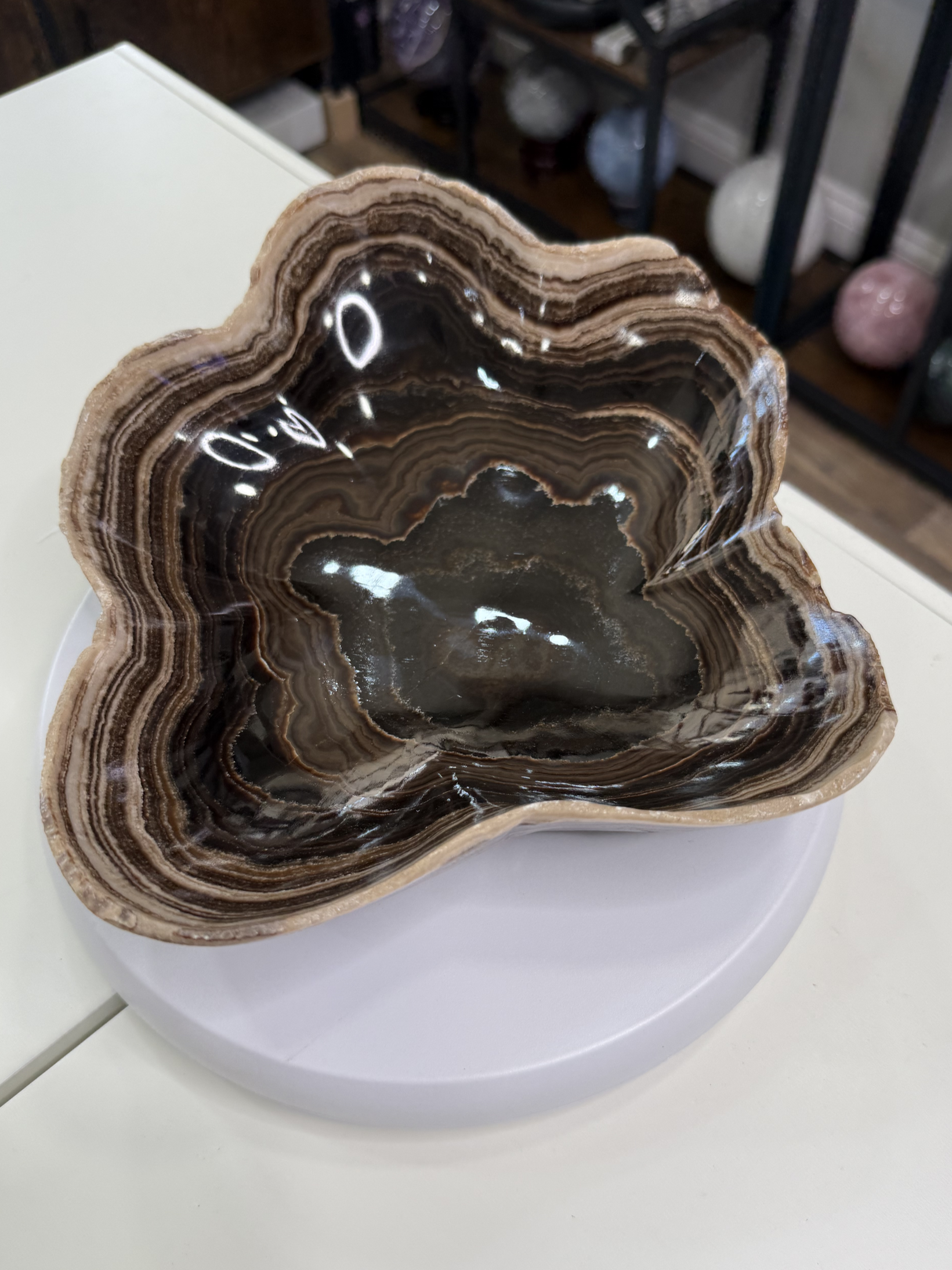 Mexican Onyx Chocolate Calcite Bowl