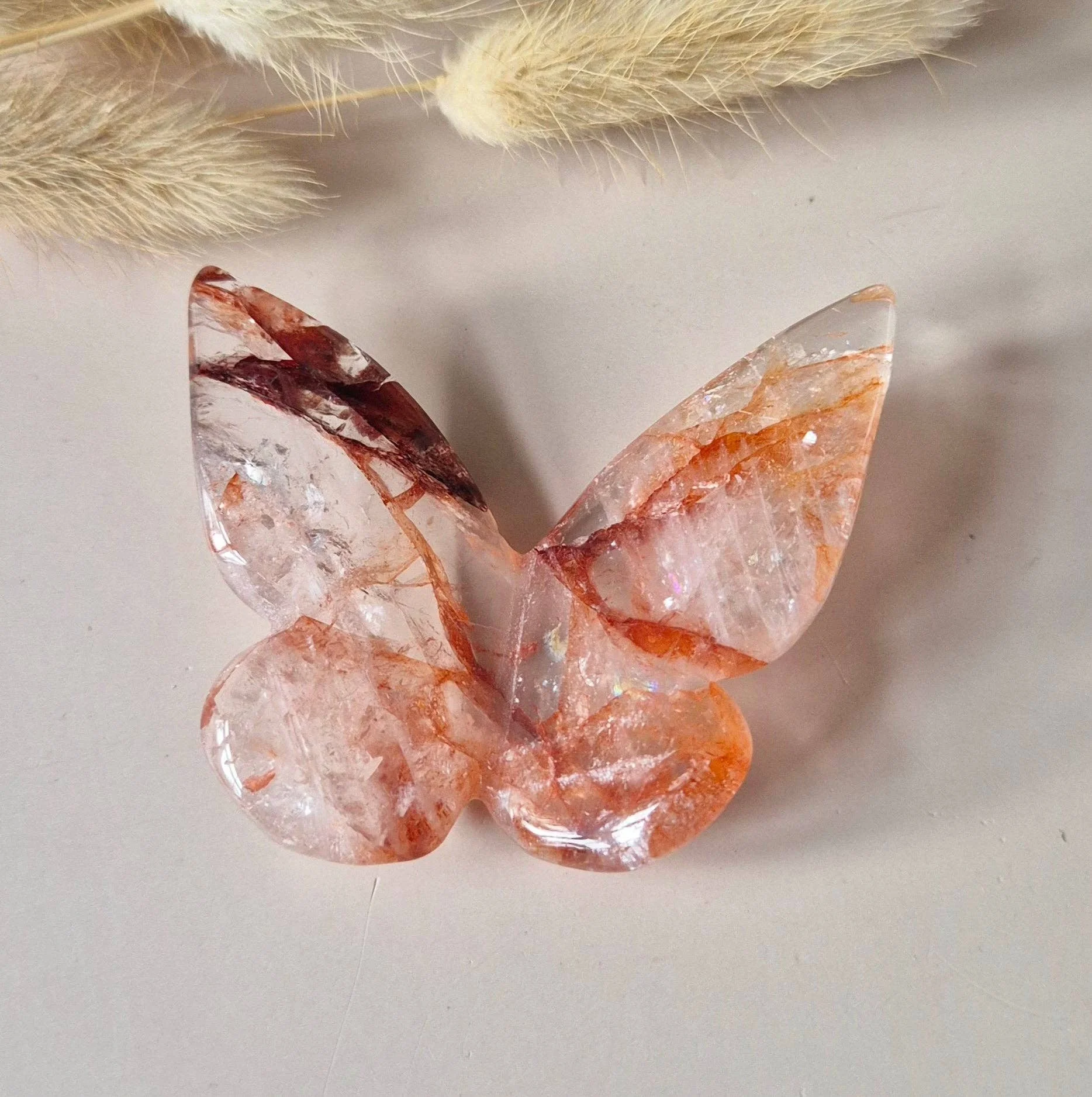 Gemstone Butterfly 6x5 cm Fire Quartz