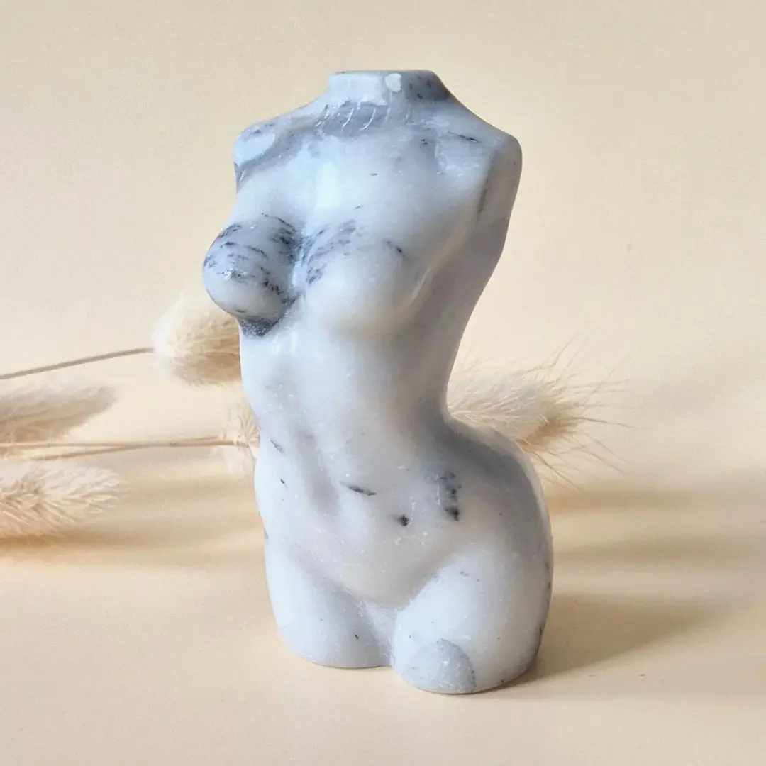 Dendrite opal female figurine 8 cm – protective gemstone bust