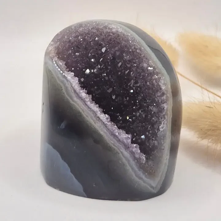 Druzy Gray Agate Freeform / Standing Gemstone Crystal