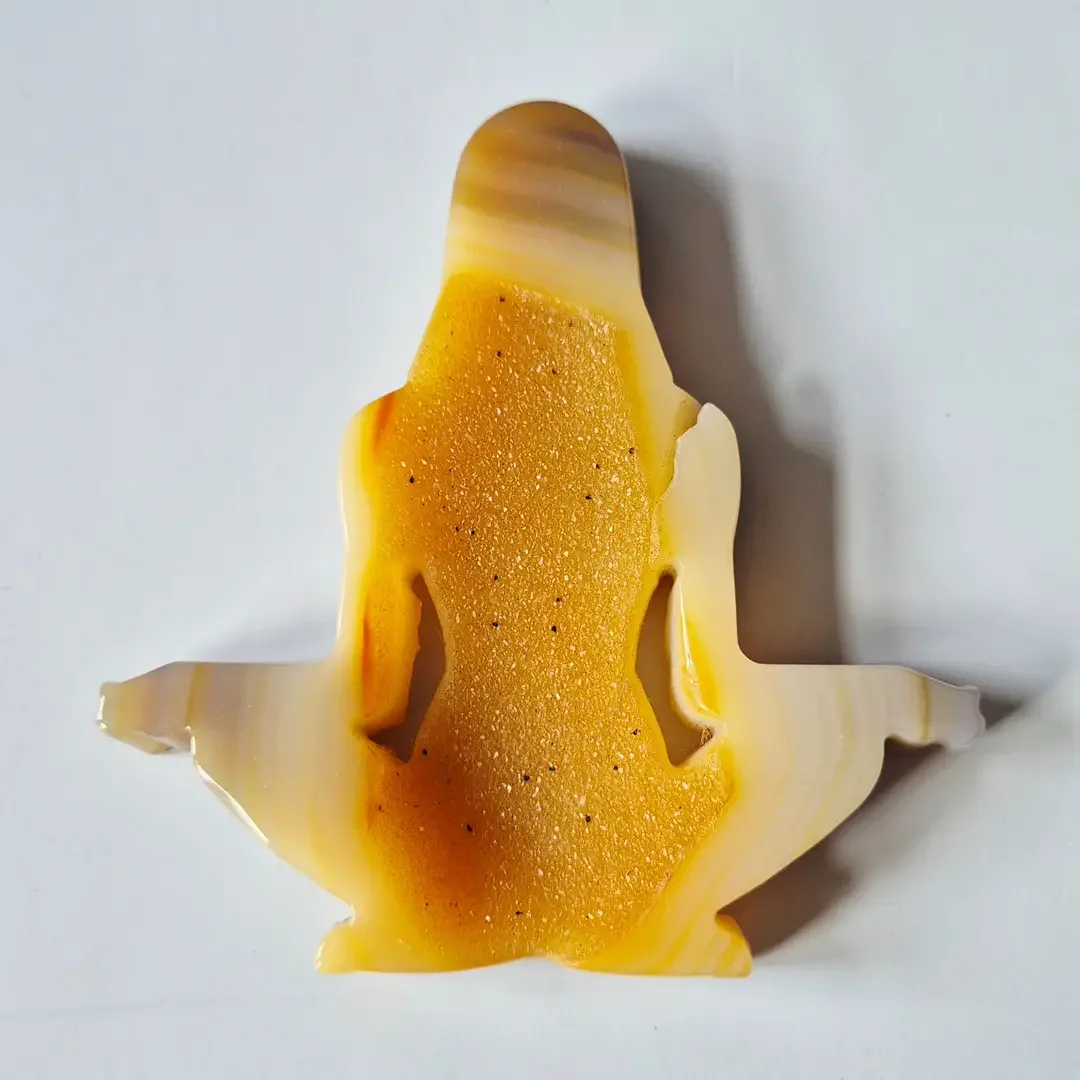 Druzy Agate Meditation Gemstone Carving 10cm - Hand-carved Female Meditation Form