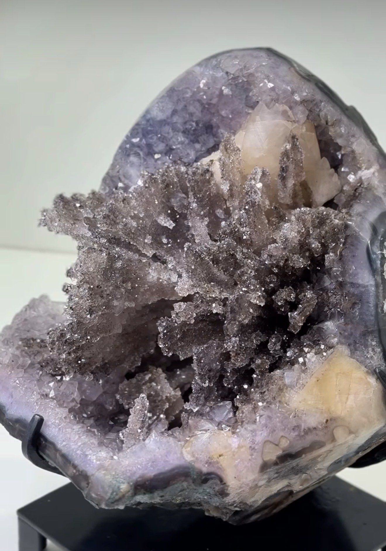 Collector's Grade Uruguayan Amethyst & Calcite Stalactite Flower Geode