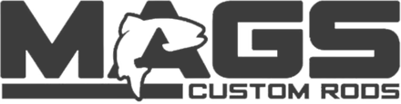 Logo for Mag's Custom Rigs, featuring bold black text with a fish silhouette integrated into the letter 'A'.