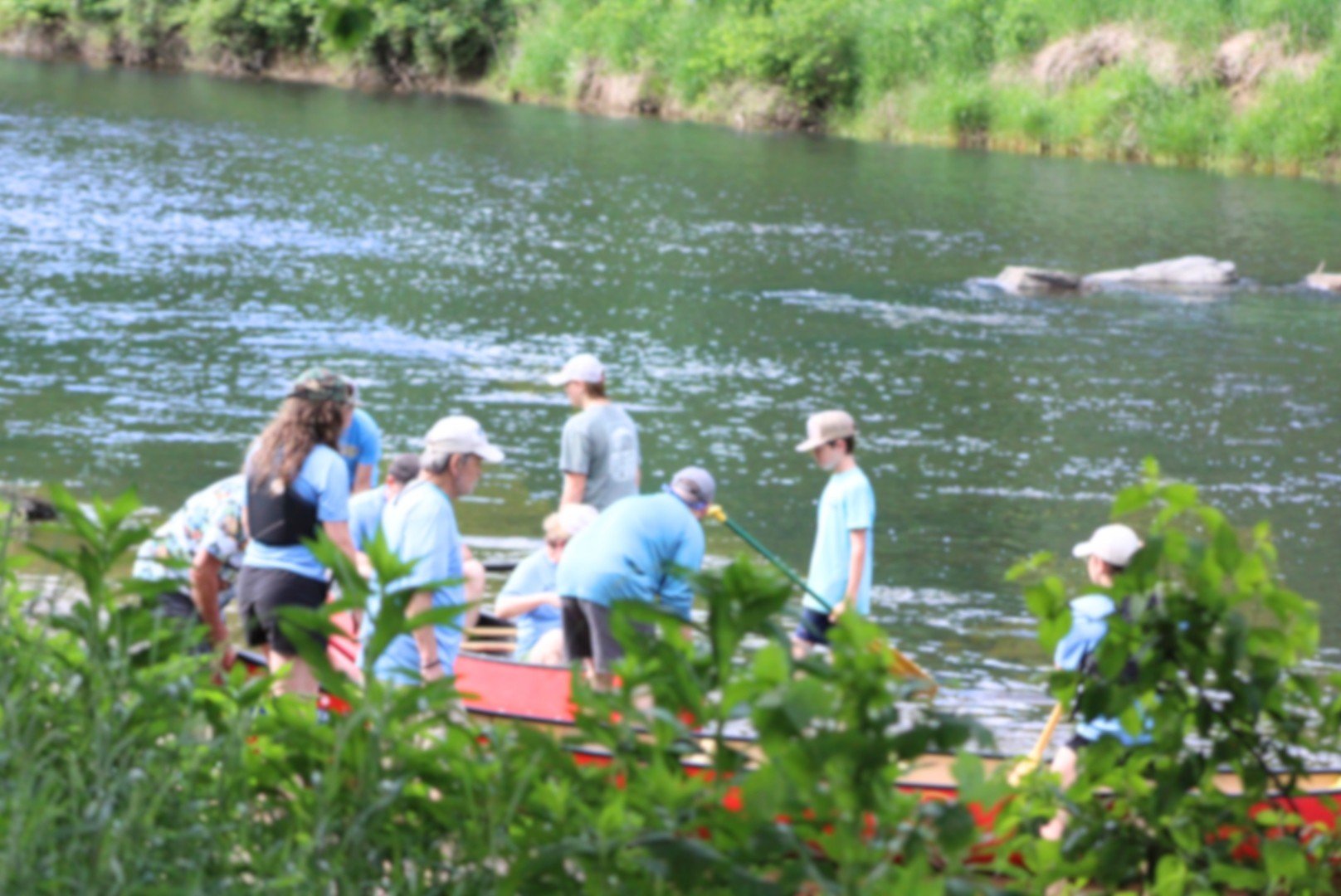 A group kayak trip on the New River of Ashe County, North Carolina.