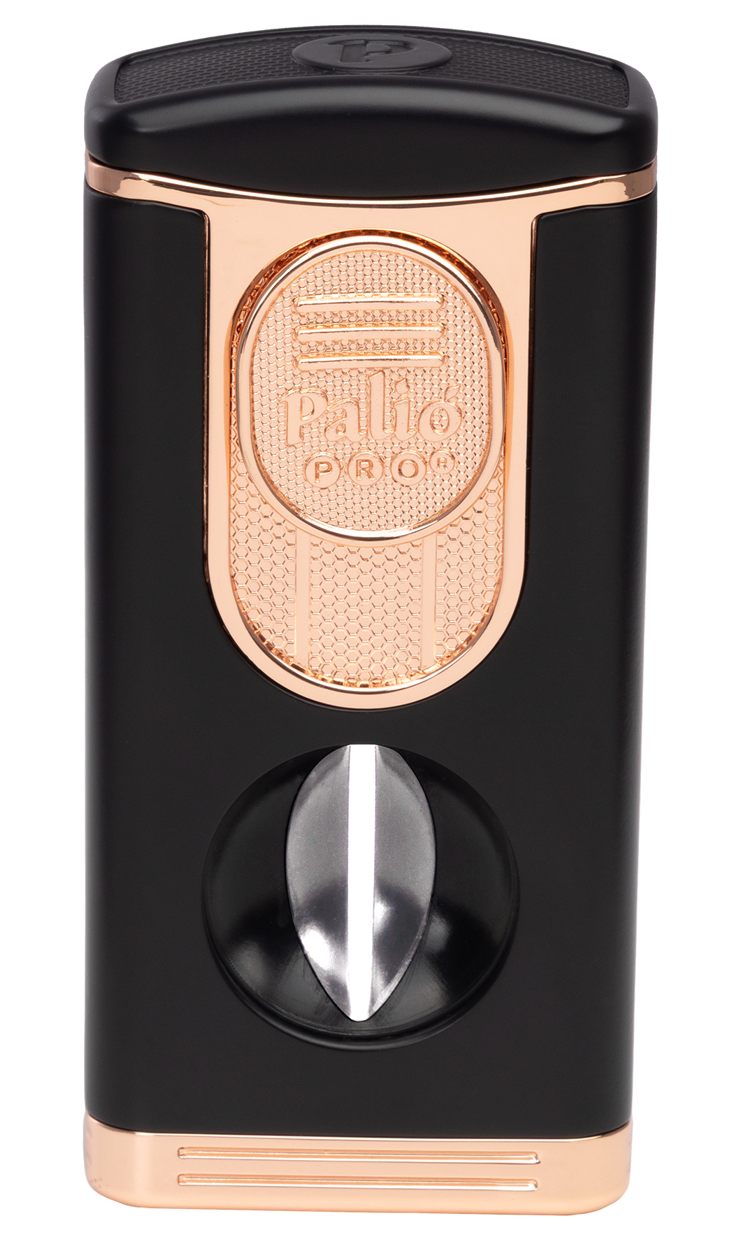 Palio Pro Trevi triple-flame lighter with 60RG vcutter, black and rose (SHIPPED W/O BUTANE)