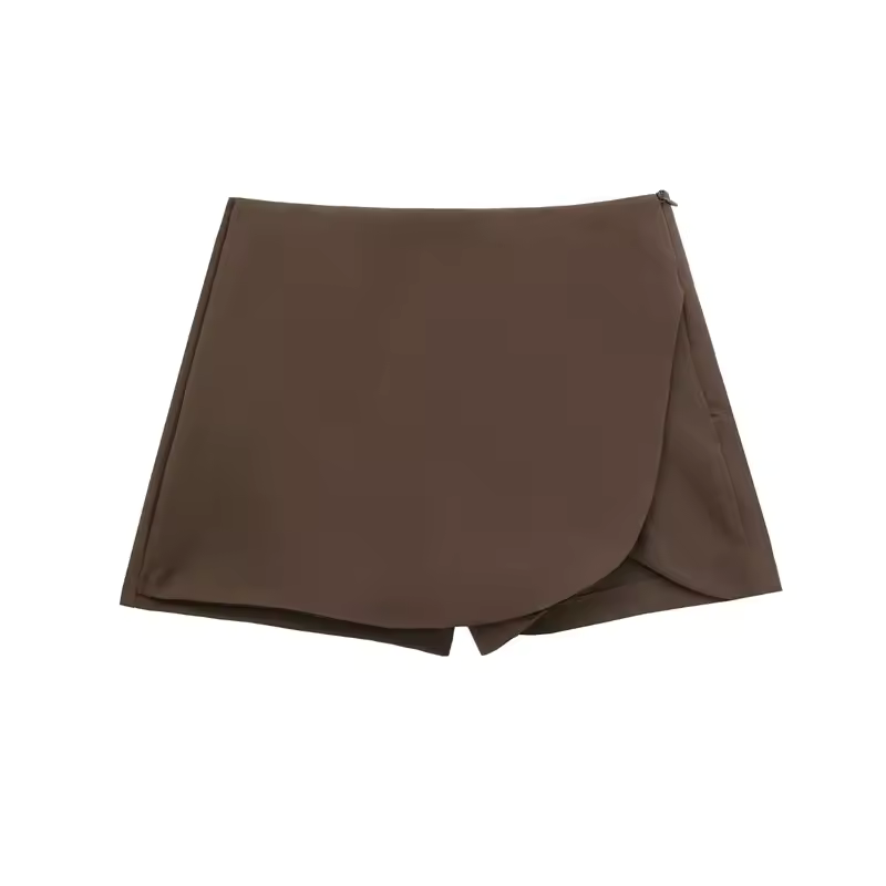 Black Asymmetric High Waist Tennis Skort for Women Summer Fashion Mini Skirt Shorts