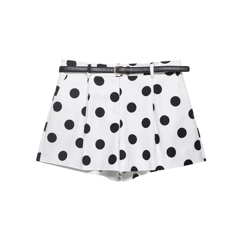 Pleated Casual Shorts with Belt Fashionable Versatile Elegant