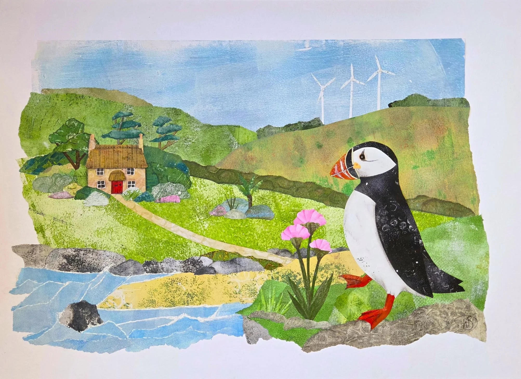 'Puffin Cottage' Print