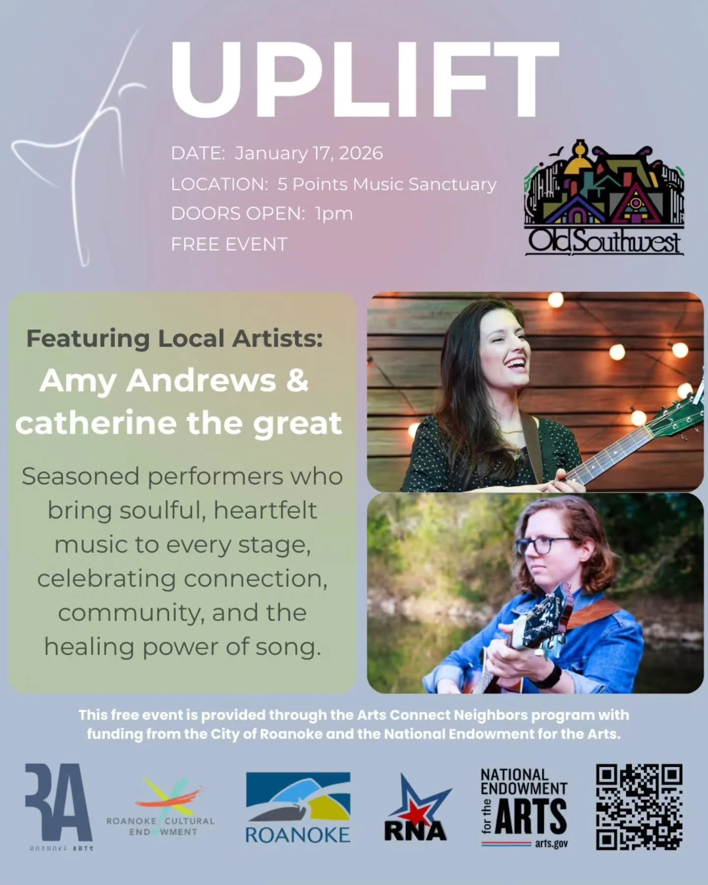 ✨️UPLIFT Collaborator Highlight - @catherinethegreatmusic and amyandrewsmusic 

Catherine Backus knows personally the healing power of music. She has over twenty years' experience as a songwriter, starting out in a band with her twin sister in middle