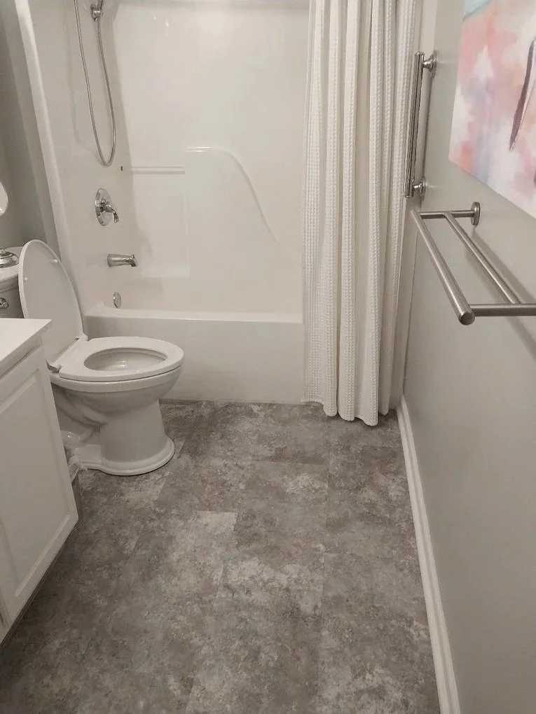 Flooring in residential bathroom