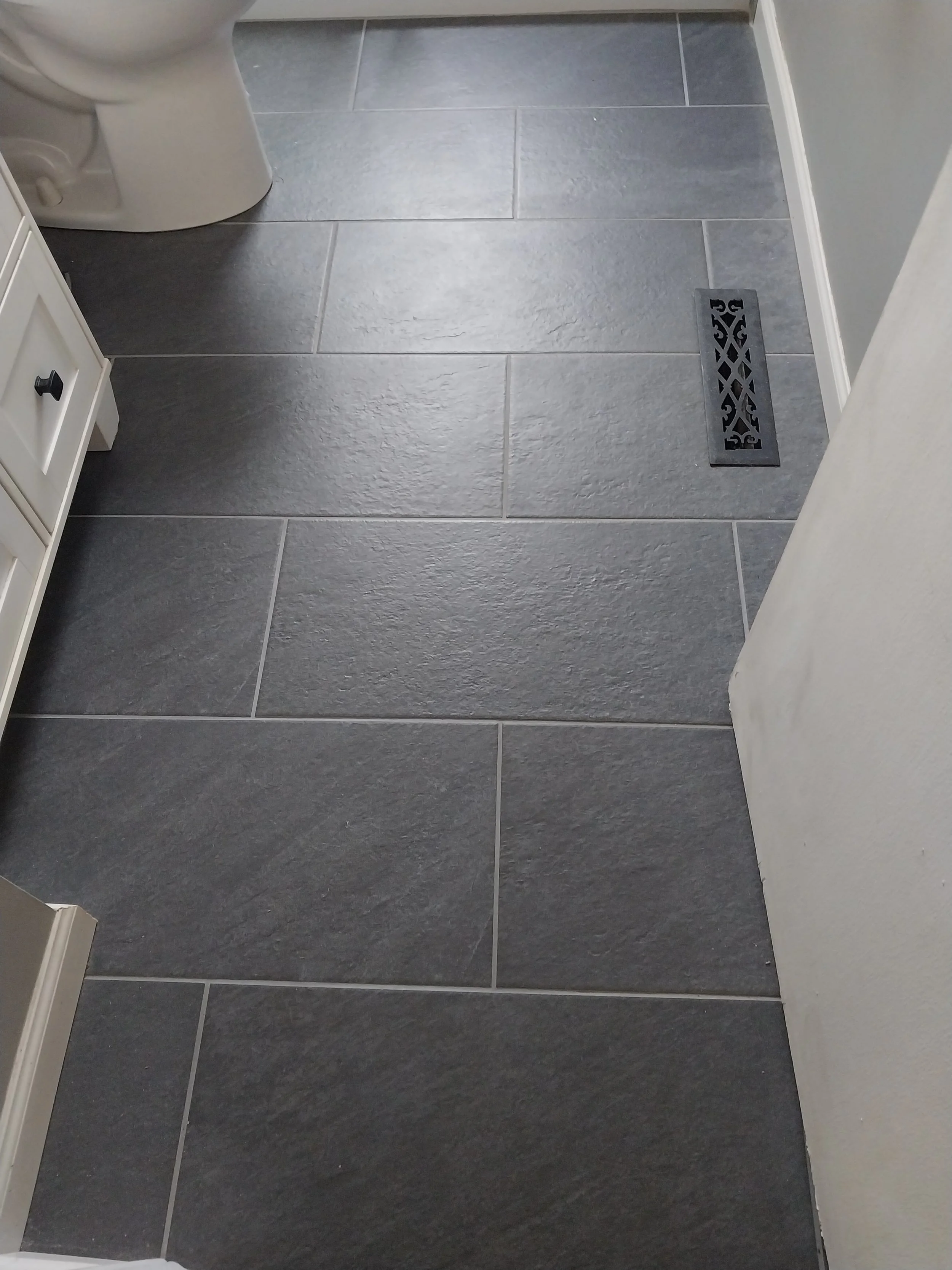 Waterproof flooring in a bathroom
