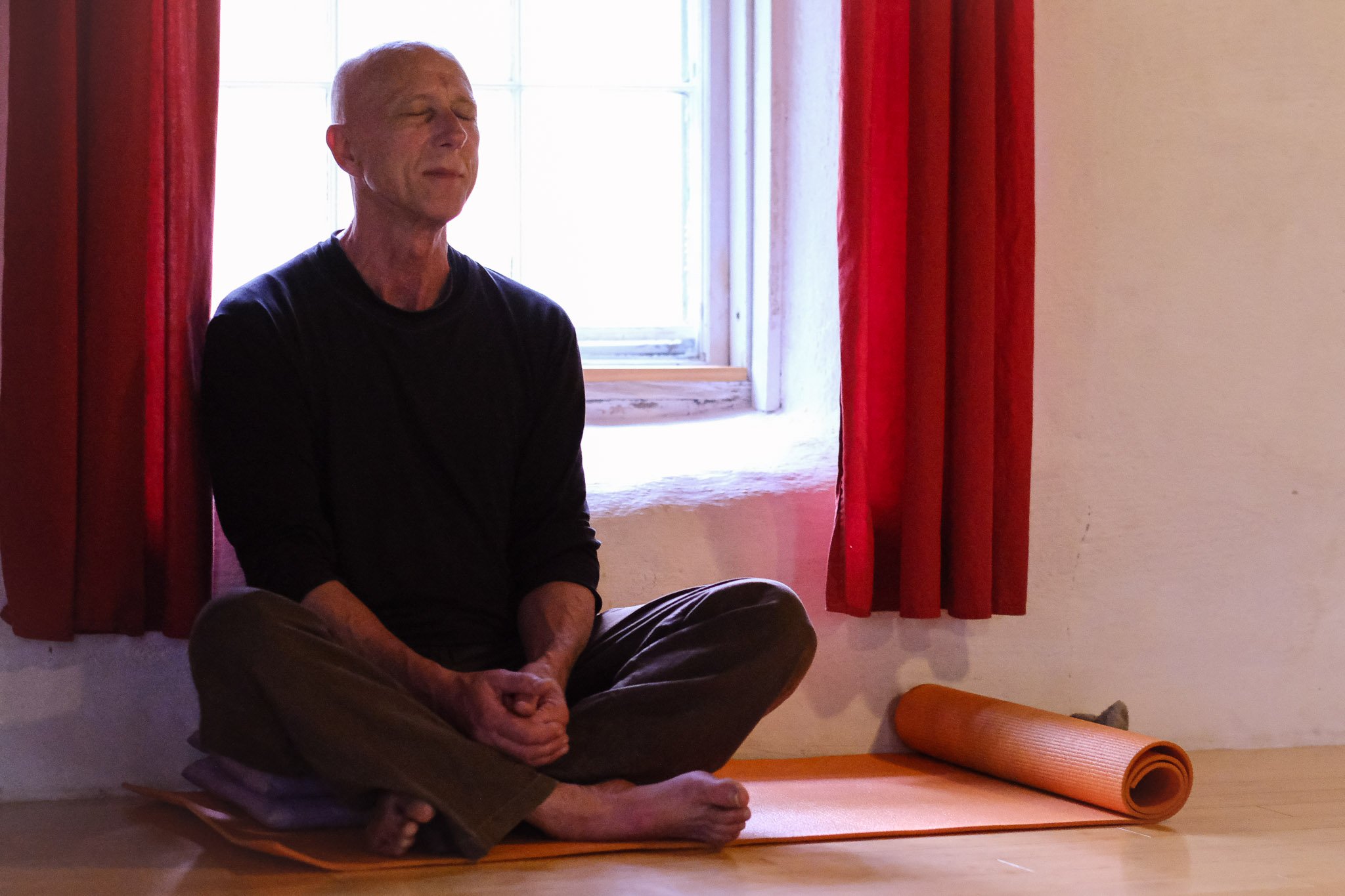 Guest meditating