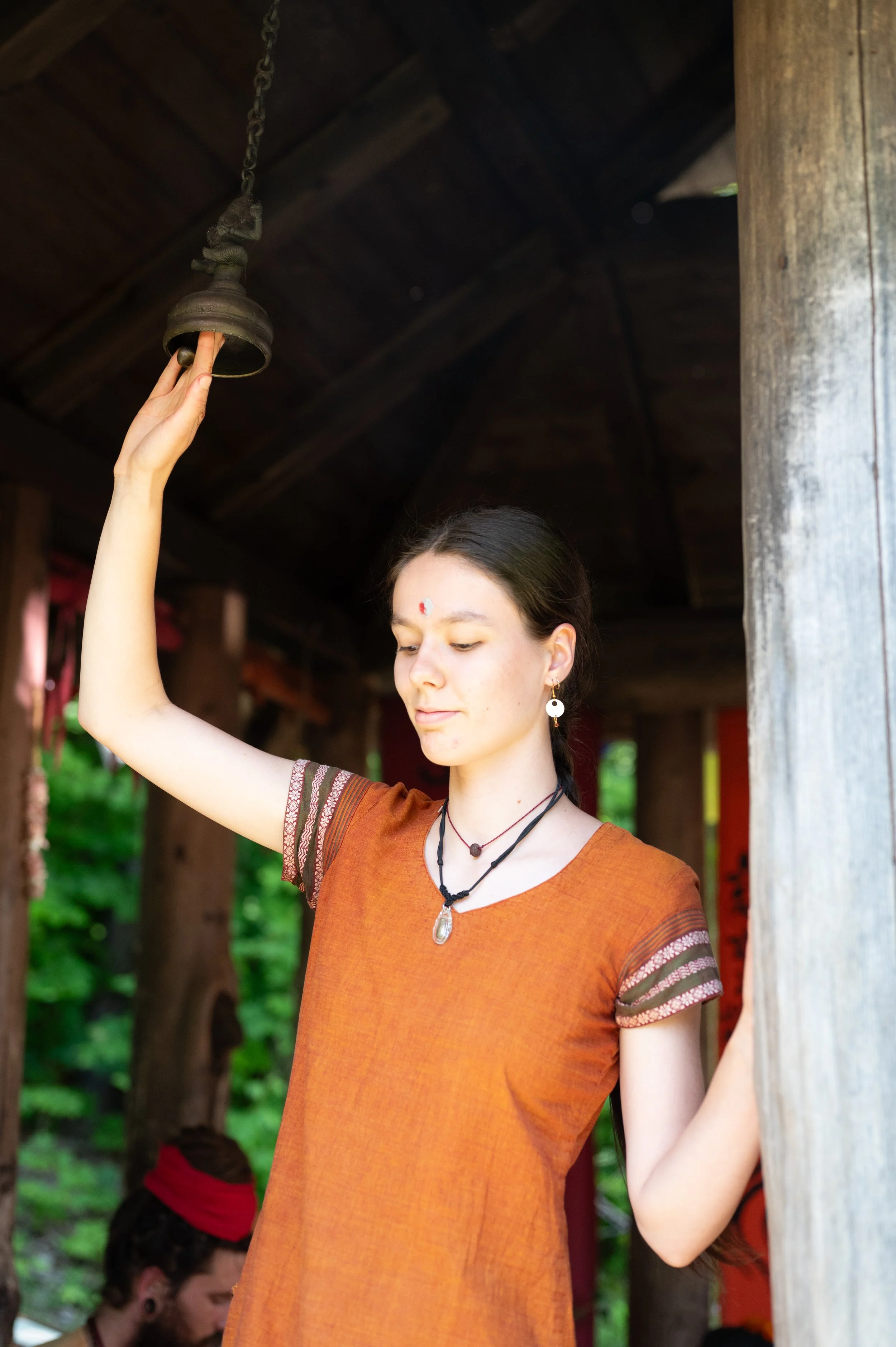 Yogini at the doorway of the Balaji temple