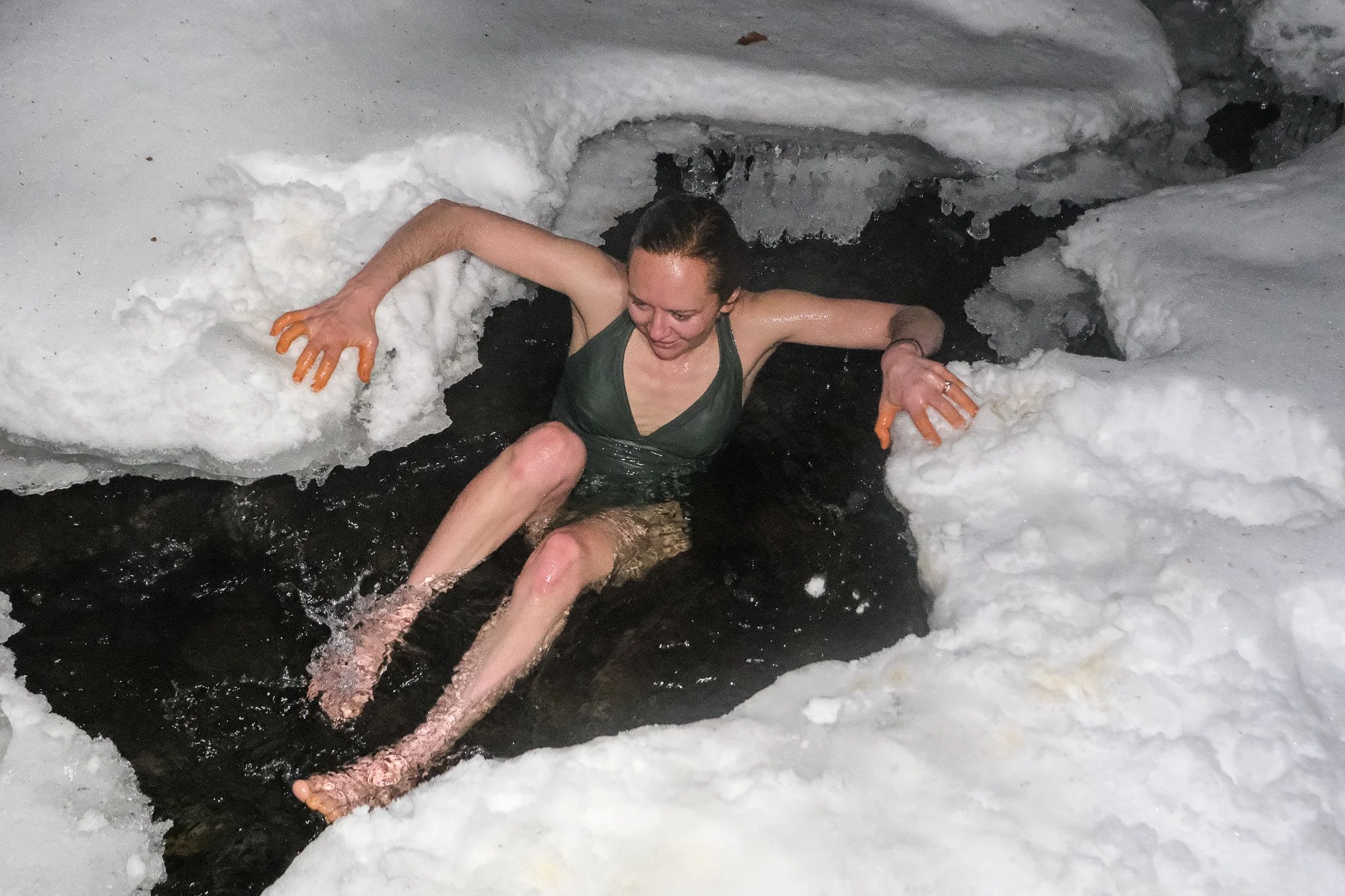 Cold plunge outside the sauna