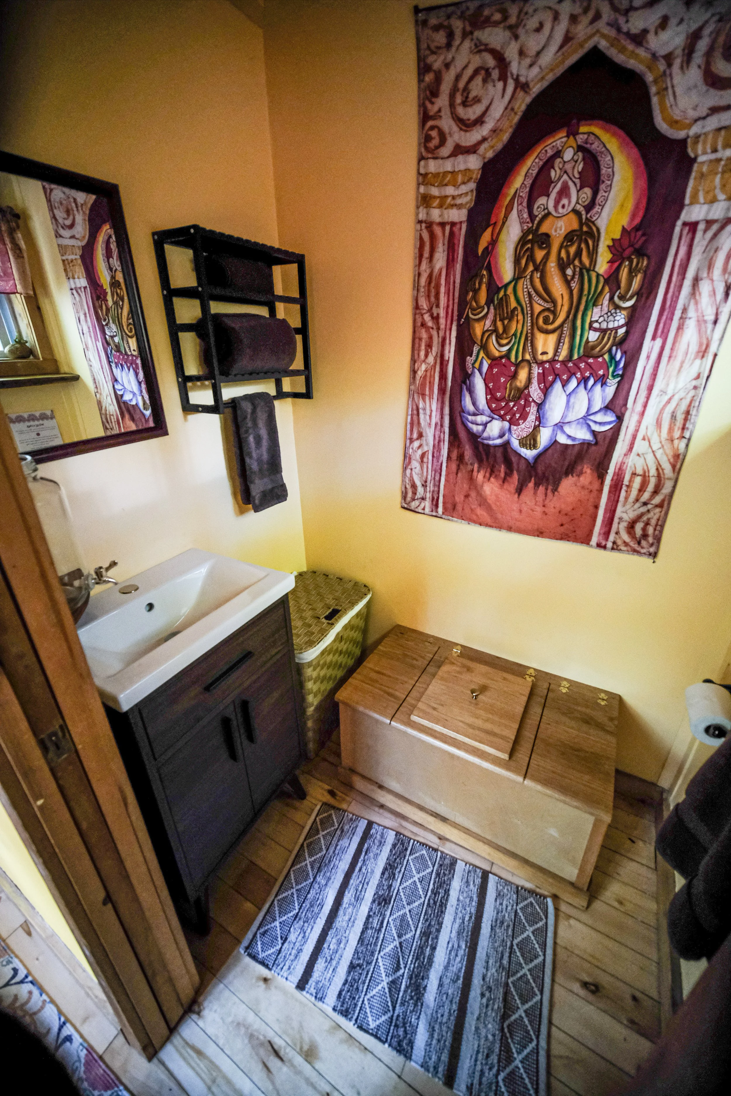 Compostng bathroom at the Guest accommodations