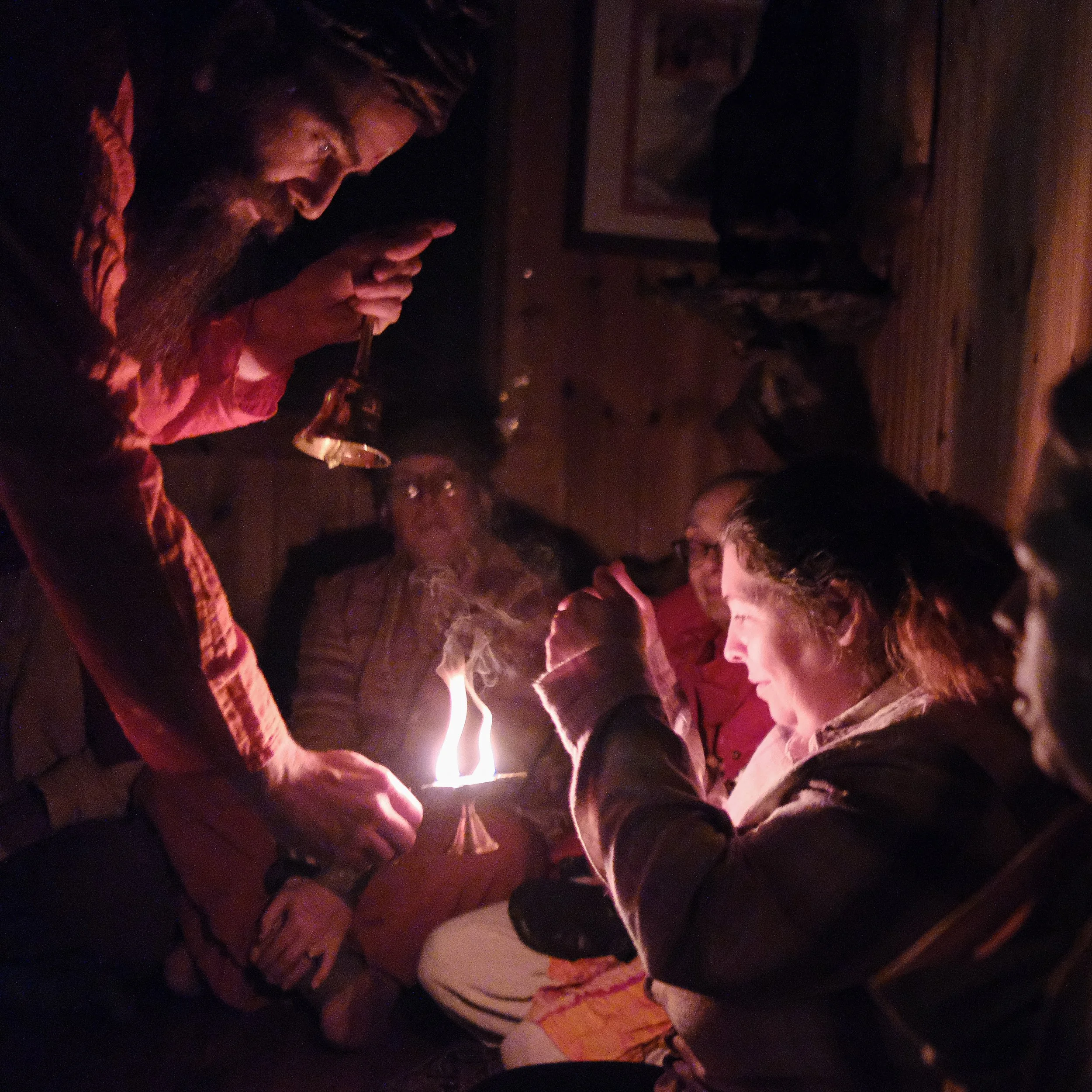 Recieving blessings at the Puja ceremony