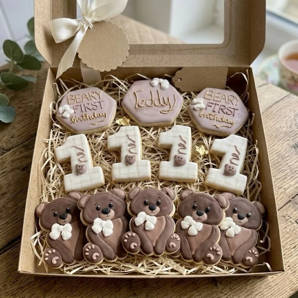 #bearyfirstbirthday #buttercookies #bearcookies #sweet #swiss